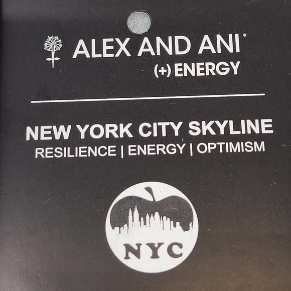 Alex and Ani NYC New York City Skyline Charm Bangle Slider Bracelet Silver Tone - Picture 5 of 6